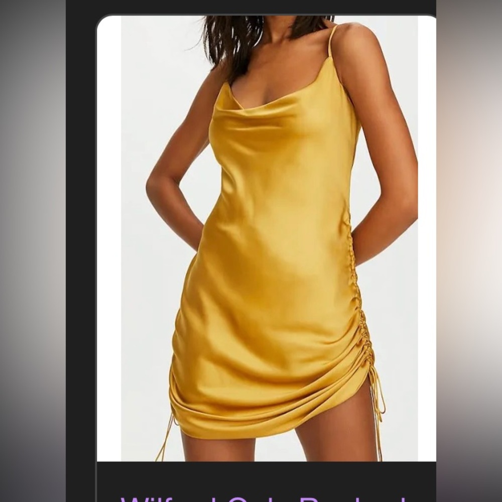 Wilfred only ruched gold dress